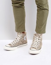 Converse Chuck Taylor - All Star - Scarpe da ginnastica alte in tela effetto serpente stile anni '70 marroni 158856C - Marrone