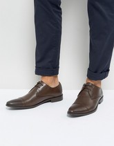 Frank Wright - Scarpe derby con punta in pelle marrone - Marrone