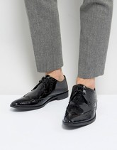 Frank Wright - Scarpe derby stile brogue di pelle verniciata - Nero