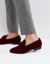 Kg By Kurt Geiger - Mocassini in velluto vino con nappe - Rosso