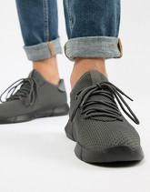 New Look - Sneakers con dettagli in maglia grigio medio - Grigio