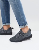 New Look - Sneakers in maglia grigio scuro - Grigio