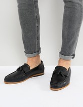 River Island - Mocassini in pelle nera con nappine - Nero