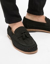 River Island - Mocassini in pelle nera con nappine - Nero