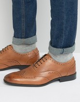 Silver Street - Scarpe brogue Oxford in pelle cuoio - Cuoio