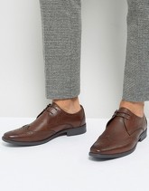 Silver Street - Scarpe brogue eleganti di pelle zigrinata marroni - Marrone