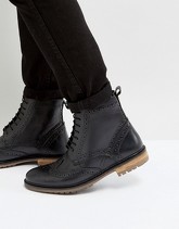 Silver Street - Stivaletti brogue in pelle nere - Nero