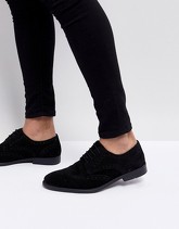 ASOS - Scarpe stringate derby in pelle scamosciata nera - Nero