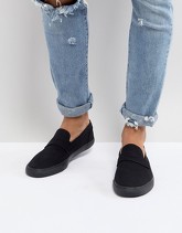 ASOS - Penny - Scarpe di tela senza lacci nere - Nero