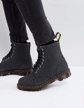 Dr Martens - Pascal - Anfibi con 8 paia di occhielli in tela pesante - Nero