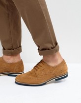 Dune - Scarpe brogue in camoscio color cuoio - Cuoio