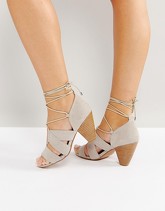 ASOS TALL - Sandali stringati con tacco - Grigio