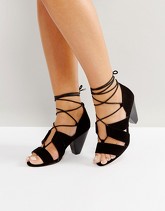 ASOS TALL - Sandali stringati con tacco - Nero