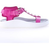 Sandali Balenciaga Sandalo zeppa in pelle ROSA FUXIA con borchie in gomma