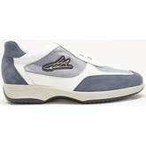 Scarpe Ugo Arci SCARPE UOMO SNEAKERS PELLE CAMOSCIO TESSUTO CELESTE BIANCO STRI
