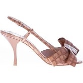 Sandali Miu Miu Sandalo in vernice stampa cocco VISONE con fiocco. Tacco 10 cm