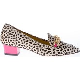 Scarpe Charlotte Olympia Donna mocassino in pony stampa CHEETAH MULTICOLORE con catena or