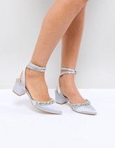 Be Mine Bridal - Saphira - Scarpe in raso grigio decorate con tacco medio - Grigio