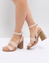 ASOS - TESSIE - Sandali in pelle con borchie - Beige