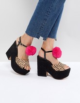 ASOS - TRIXIE - Zeppe misto pelle con pompon - Multicolore