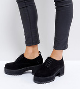 ASOS - OMEGA - Scarpe stringate spesse a pianta larga con tacco - Nero