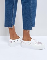 ASOS - DREAM BOAT - Scarpe di tela con cuori - Bianco