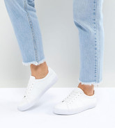 ASOS - DEVLIN - Scarpe da ginnastica a pianta larga stringate - Bianco