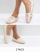 ASOS - JALLY - Confezione da due paia di espadrilles - Multicolore