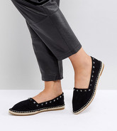 ASOS - JISELLE - Espadrilles pianta larga a punta con borchie - Nero