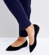 ASOS - LATCH - Ballerine a punta a pianta larga - Nero