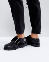 H by Hudson - Scarpe in pelle con fibbia - Nero