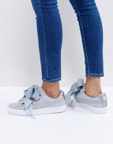 Puma Basket Heart - Scarpe da ginnastica grigie con finiture metalliche - Grigio