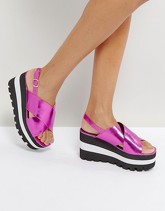 Qupid - Sandali flatform con suola spessa - Rosa