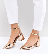 ASOS - SCARLETTE - Scarpe a pianta larga con tacco medio - Oro