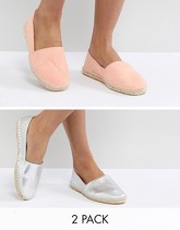 ASOS - JALLY - Confezione da due paia di espadrilles - Multicolore