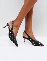 Miss Selfridge - Scarpe a pois con cinturino posteriore e tacchetto a spillo - Multicolore