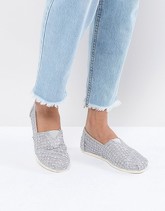 TOMS - Scarpe argento stringate lavorate all'uncinetto - Argento