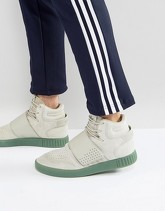 adidas Originals Tubular Invader - Scarpe da ginnastica grigie con fascia BY3635 - Grigio