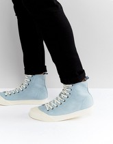 ASOS - Scarpe da ginnastica alte in denim candeggiato - Blu