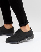 ASOS - Scarpe derby stringate nere in pelle con suola a coste - Nero