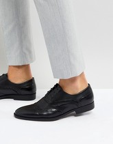 ASOS - Scarpe stringate in pelle sintetica nera con pannelli a strati - Nero