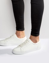 ASOS DESIGN - Sneakers in pelle vegan bianche - Bianco
