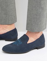 London - Monogramme - Mocassini a pantofola stile brogue - Blu