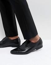 Pier One - Scarpe Derby in pelle incisa nera - Nero