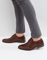 River Island - Scarpe brogue marroni con particolari in rilievo - Marrone