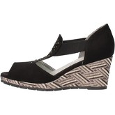 Sandali Mary Collection scarpe donna zeppe nero camoscio AF770