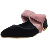 Ballerine Gia Couture - Ballerina in velluto ner con fiocco rosa BOW SLEEP