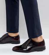 ASOS - Scarpe brogue Oxford pianta larga in pelle bordeaux - Rosso