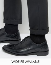 ASOS - Scarpe brogue Oxford in pelle nera - Nero