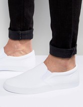 ASOS - Scarpe da ginnastica di tela bianche senza lacci - Bianco